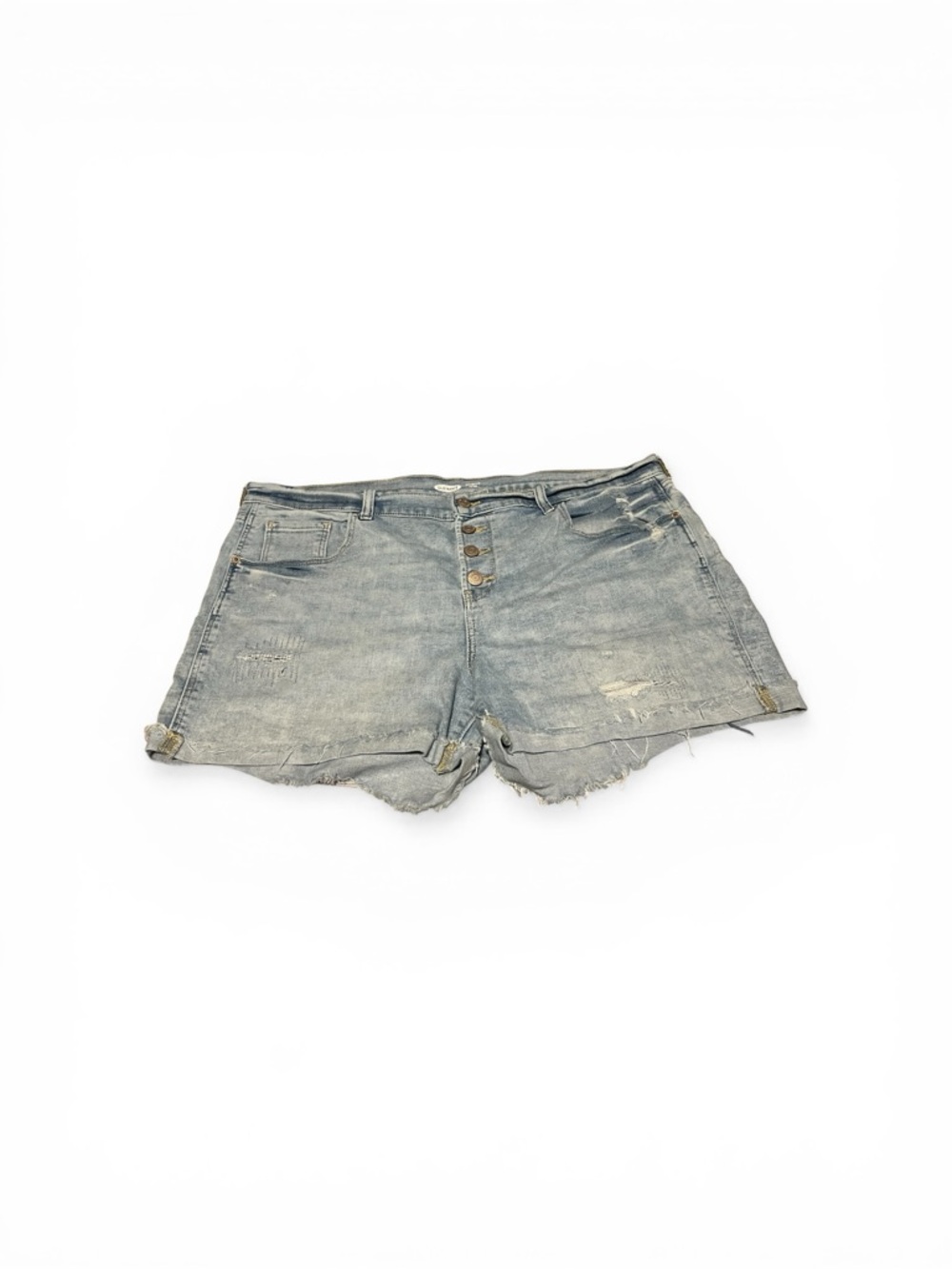 Old Navy Light Blue Distressed Denim Button-Front Shorts size 16